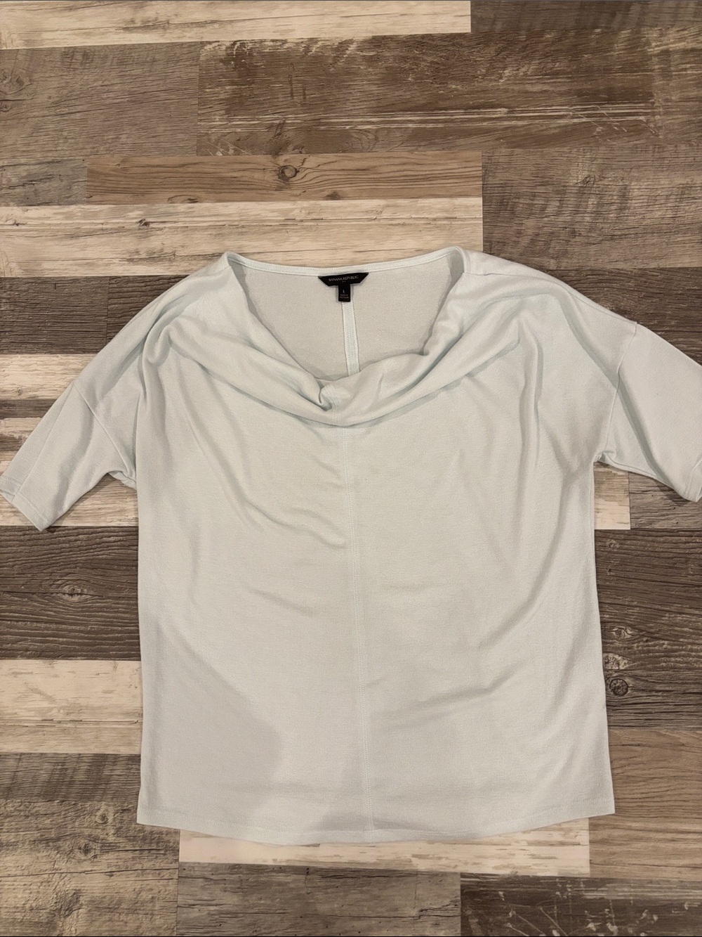 Banana Republic Light Blue Cowl Neck Short Sleeve Top